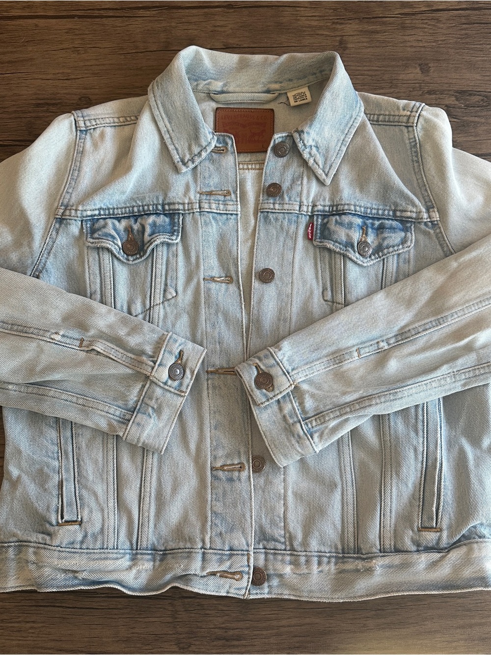 Levi's Light Blue Denim Trucker Jacket with Red Tab
